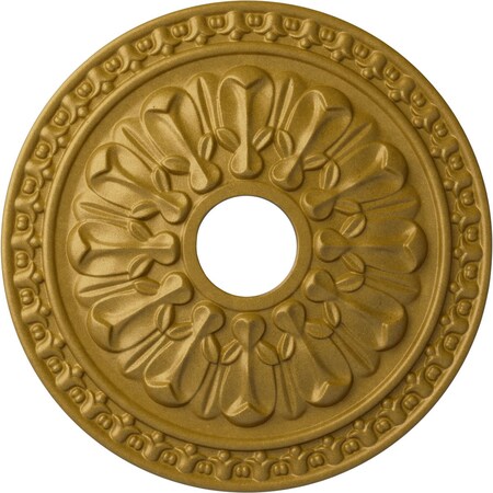Ekena Millwork Warsaw Ceiling Medallion (Fits Canopies up to 3 1/2"), 18"OD x 3 1/2"ID x 1 3/8"P, Pharaohs Gold CM18WAPGS